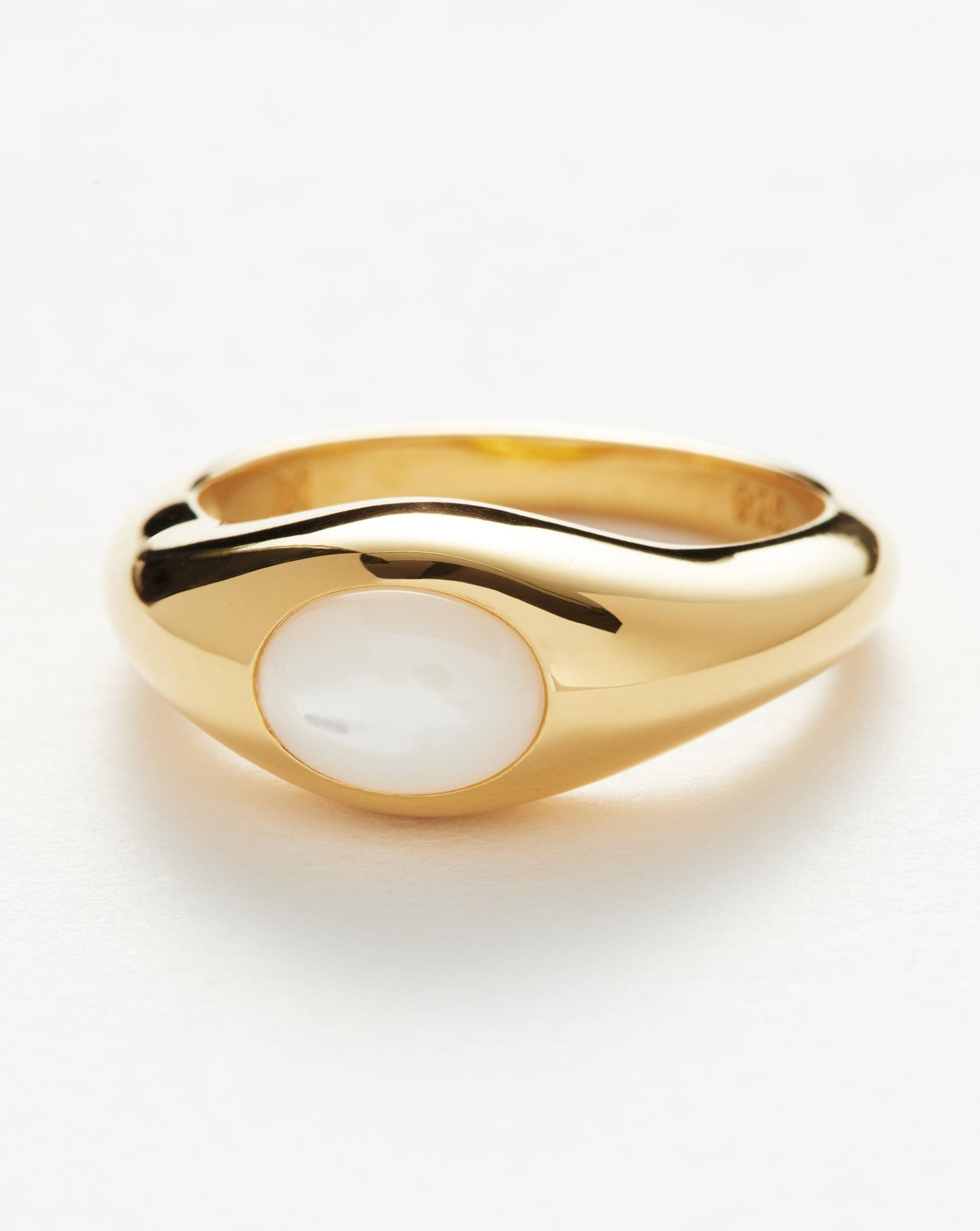 Sculptural Gemstone Stacking Ring in Gold Vermeil and Mother of Pearl