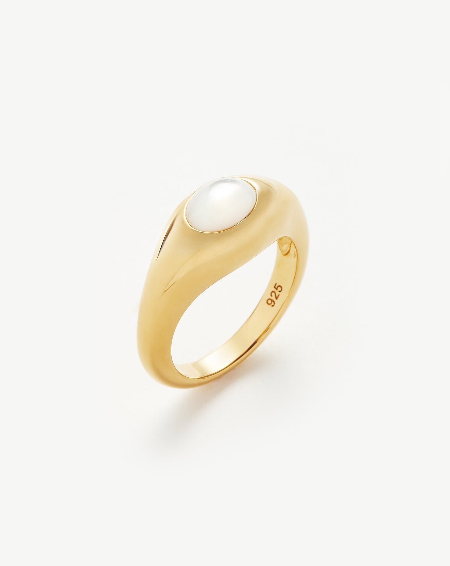 Sculptural Gemstone Stacking Ring in Gold Vermeil and Mother of Pearl