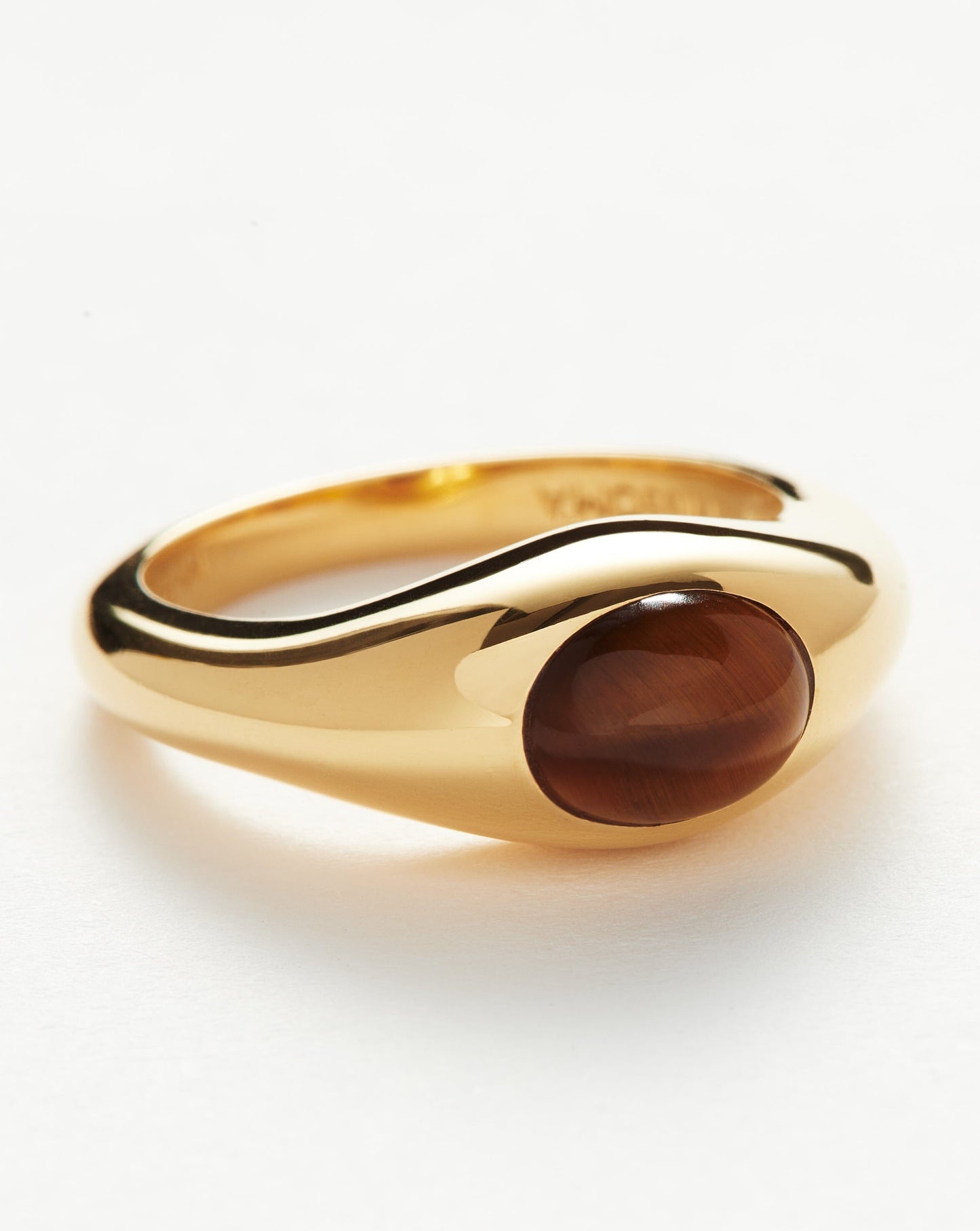 Sculptural Tiger's Eye Stacking Ring in 18k Gold Vermeil