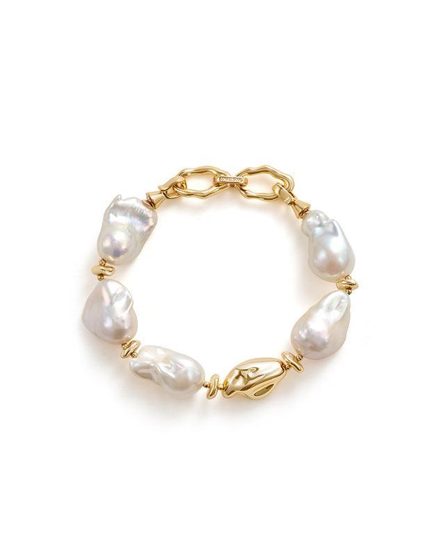 Elegant Baroque Pearl Bracelet in Sea Breeze Style