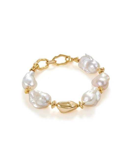 Elegant Baroque Pearl Bracelet in Sea Breeze Style