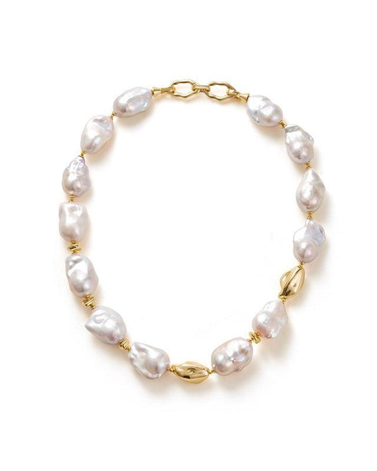 Baroque Pearl Necklace in Sea Breeze Design