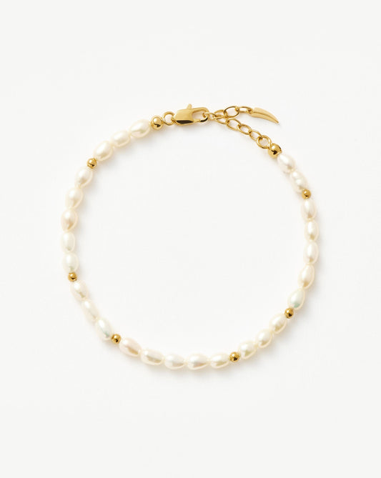 Seed Pearl Beaded Bracelet in 18k Gold Plating