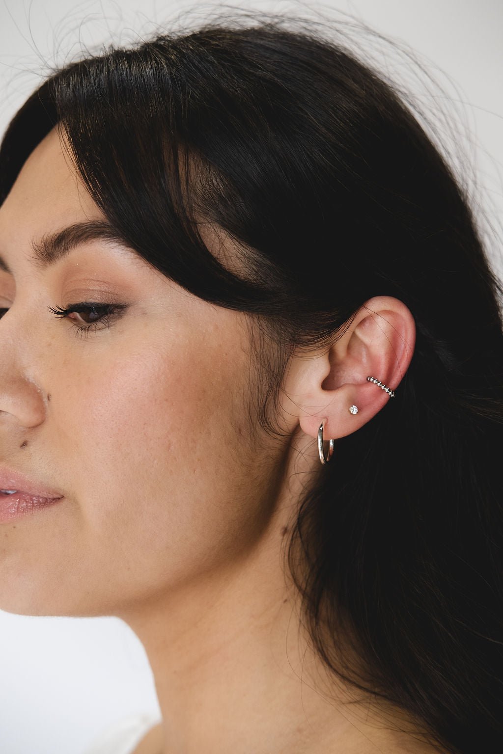 Silver Ear Cuff with Modern Design