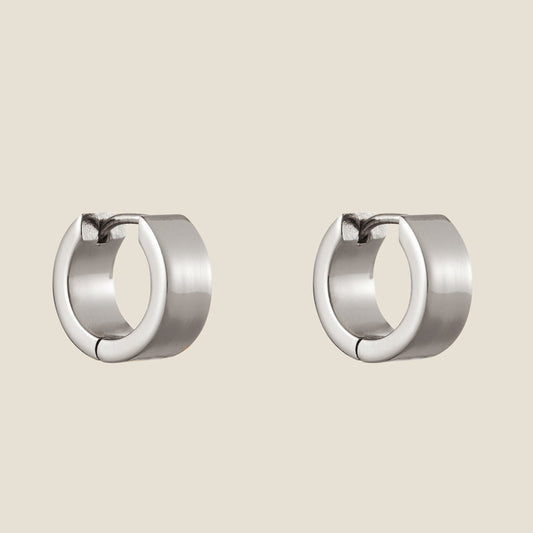 Silver Huggie Earrings in Sleek Design