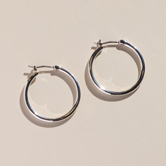 Silver Halo Hoop Earrings in Sleek Design