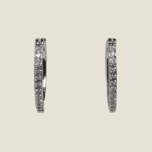 Silver Pave Hoop Earrings for Stylish Looks