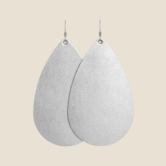 Satin Silver Teardrop Earrings Design