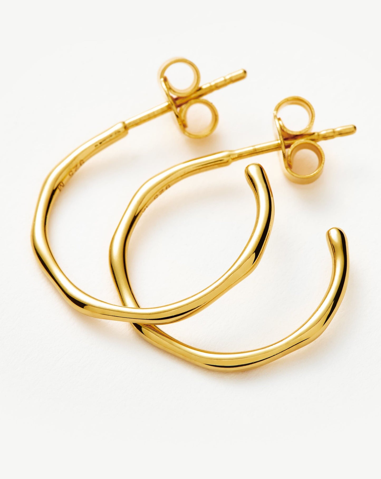 Small Textured Hoop Earrings in Metal