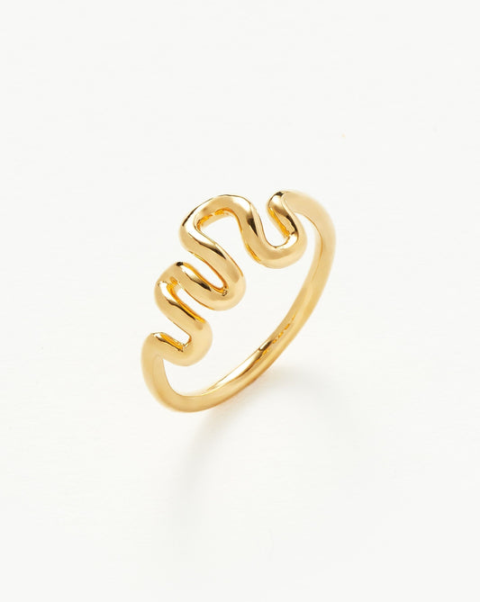 Wavy Stacking Ring in 18k Gold Vermeil