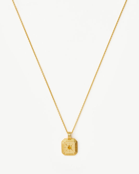 Citrine Pendant Necklace in 18k Gold Vermeil