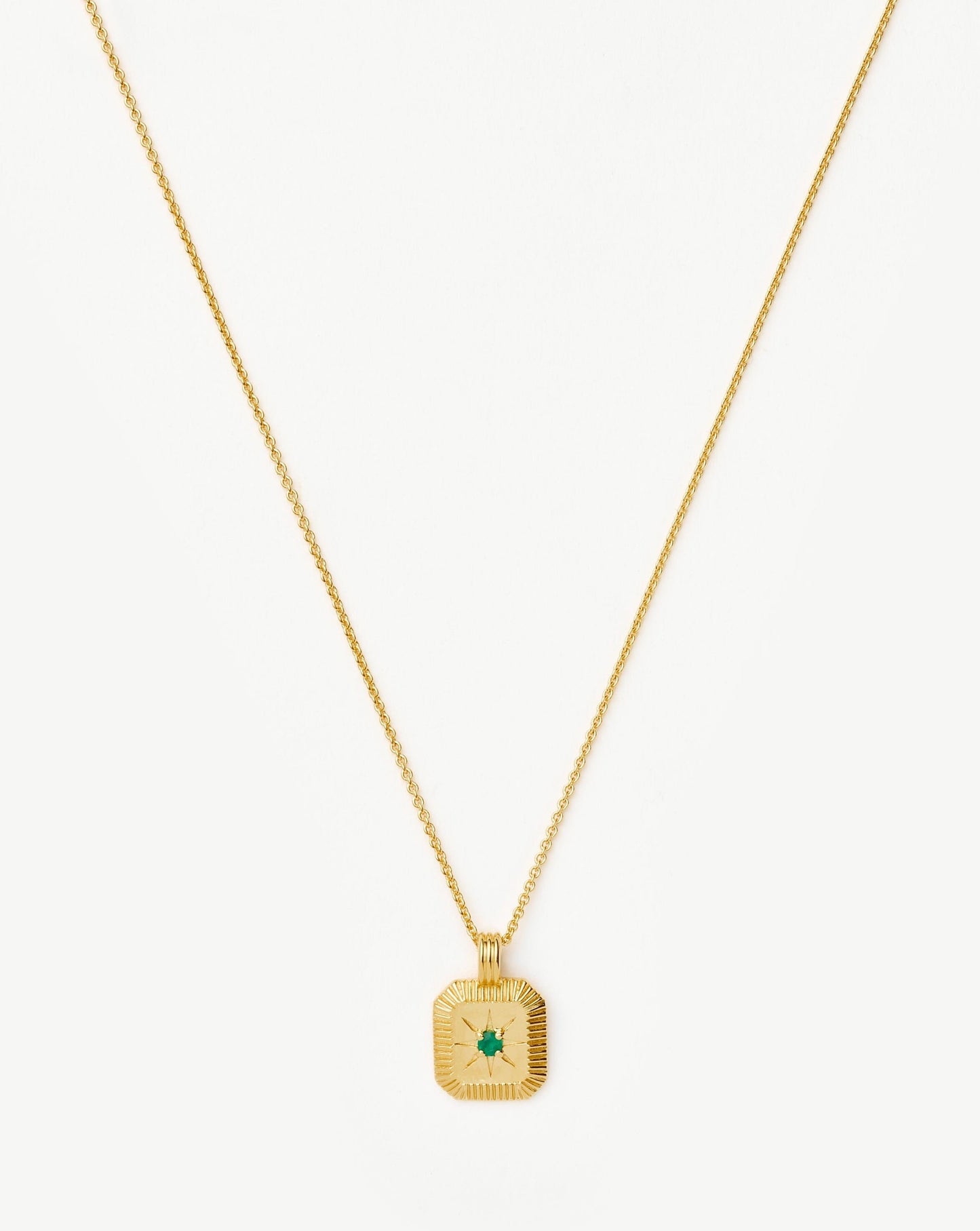 Green Chalcedony Pendant Necklace in 18k Gold Vermeil