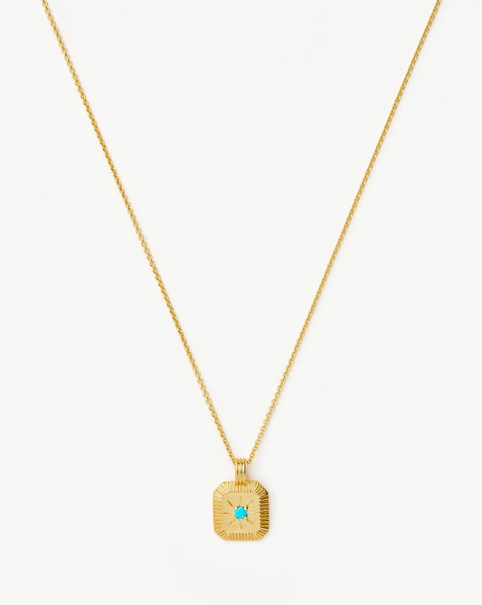 December Birthstone Pendant Necklace in 18k Gold Vermeil