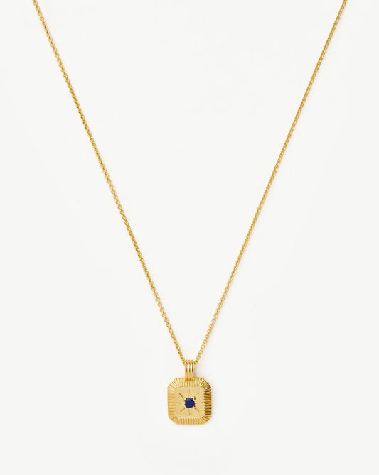 Lapis September Birthstone Pendant Necklace in Gold Vermeil