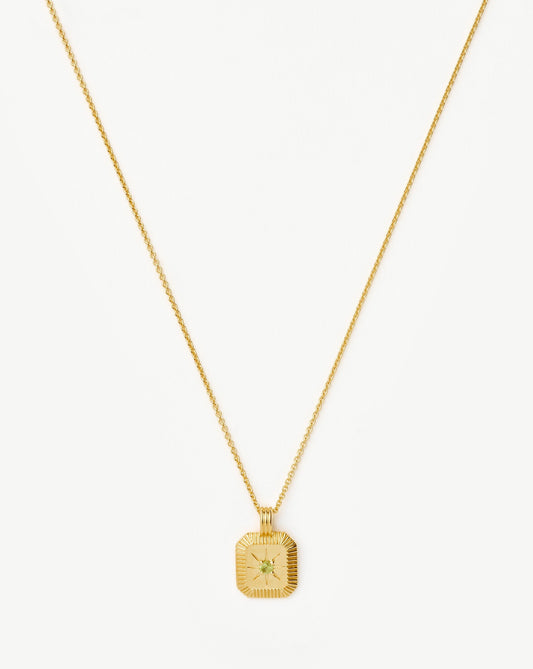 Gold Vermeil Pendant Necklace with Peridot Stone