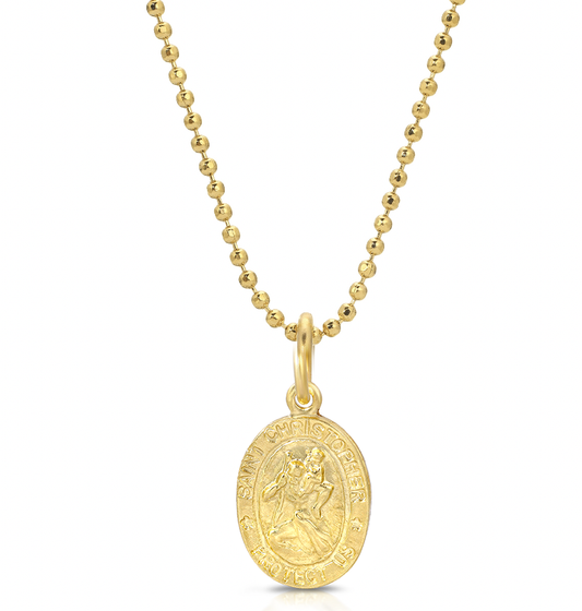 Saint Christopher Charm Necklace in Mini Design