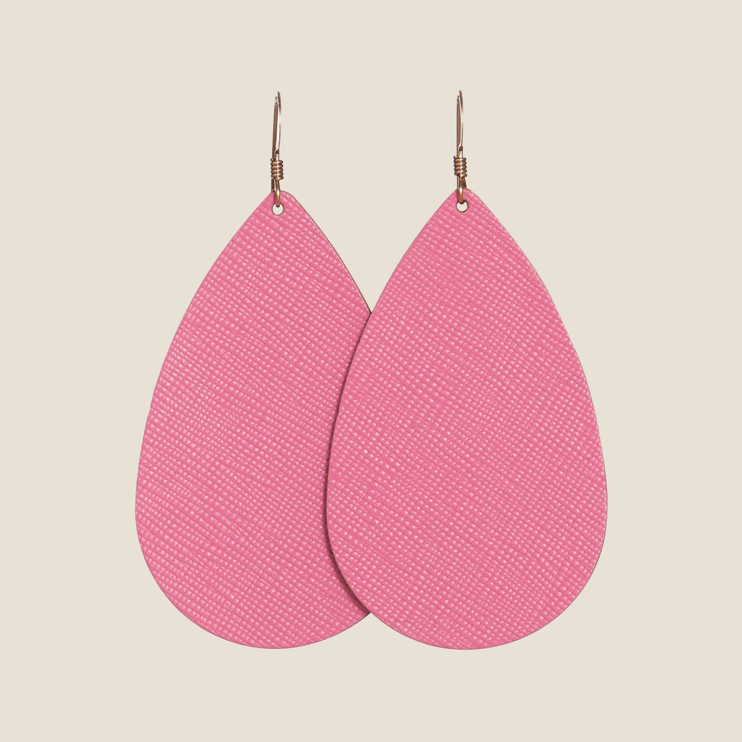 Pink Teardrop Earrings in Taffeta Style