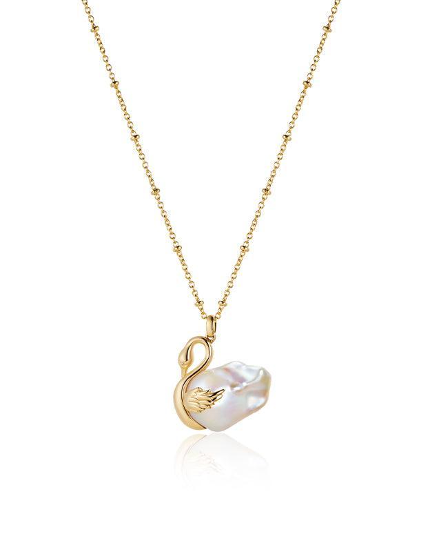 Baroque Pearl Necklace with Tender Heart Design