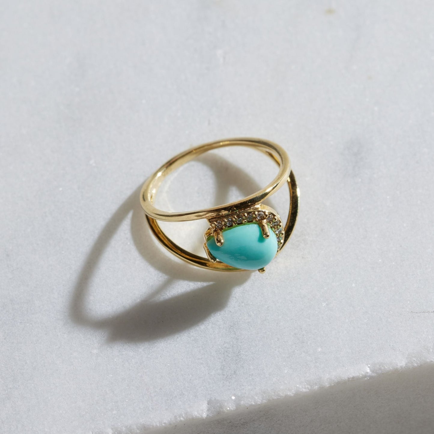 Turquoise Cocktail Ring in Elegant Design