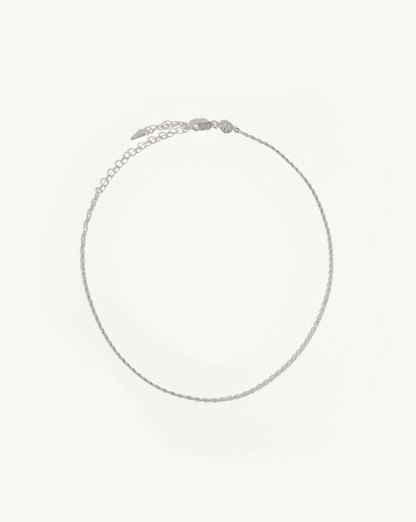 Twisted Chain Silver Choker Necklace