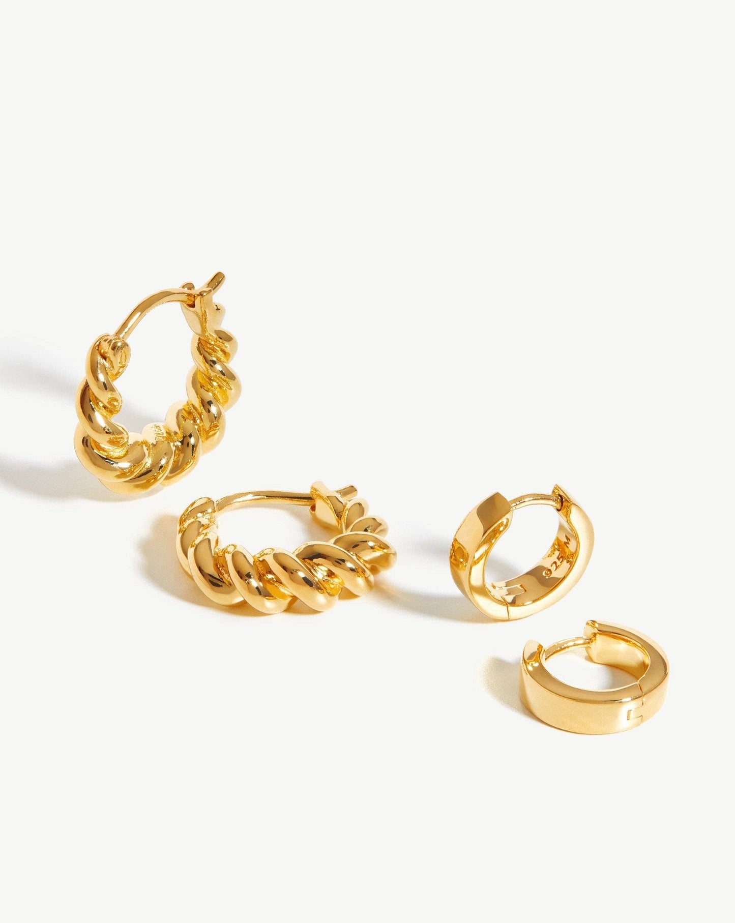 Twisted Chubby Huggies Earring Set in Gold Vermeil