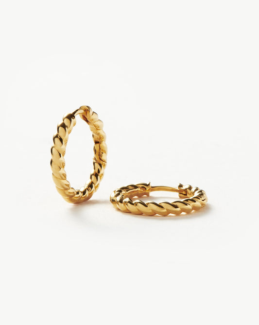 Small Twisted Helical Hoop Earrings in 18k Gold Vermeil