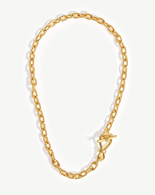 Twisted Link T-Bar Chain Necklace Design