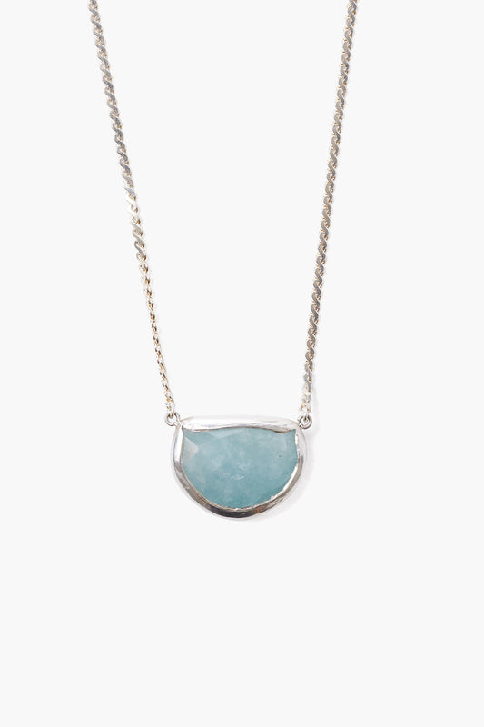 Aquamarine Necklace with Luna Design