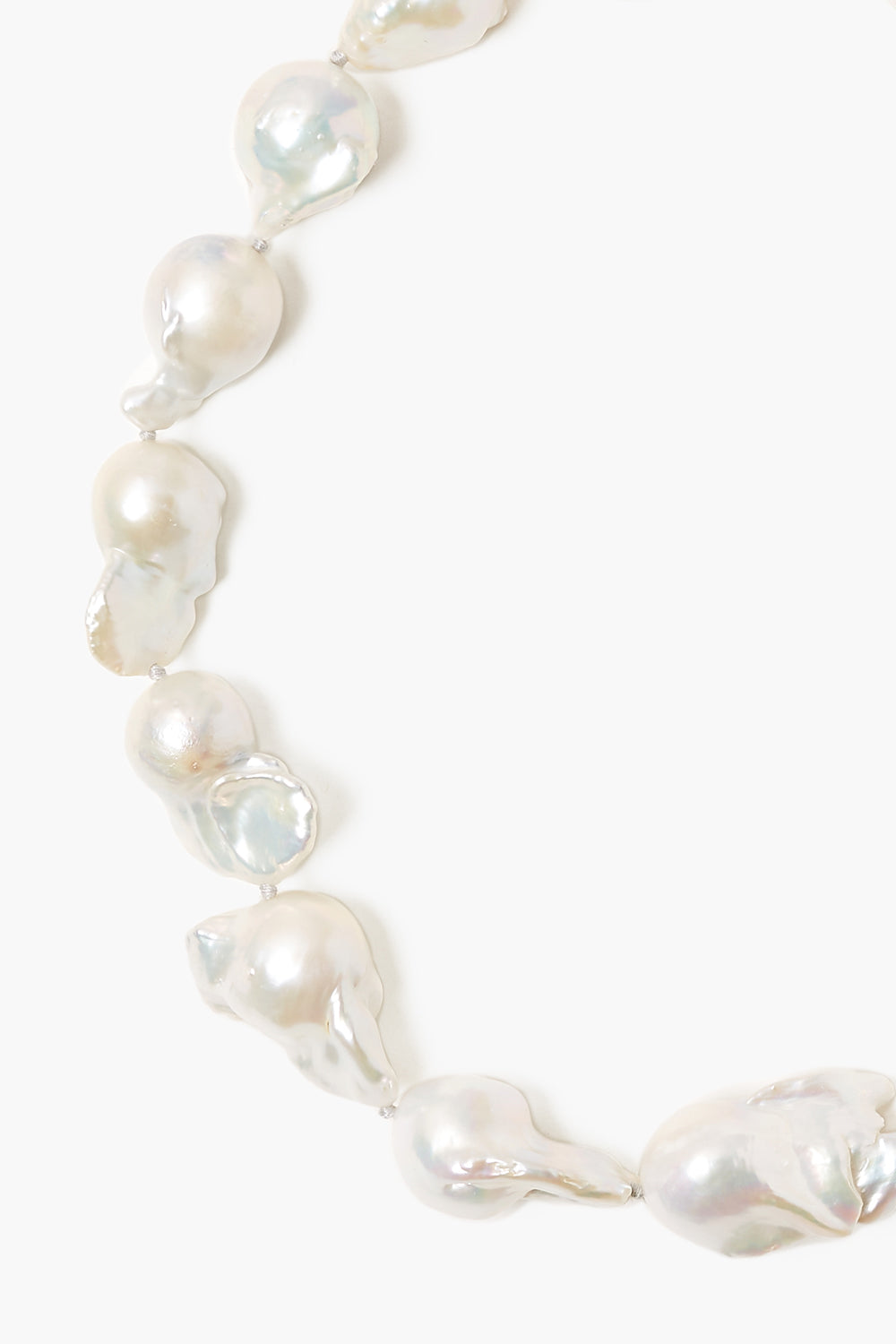 Elegant White Baroque Pearl Collar Necklace