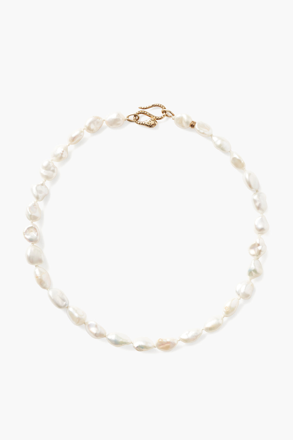 White Keshi Pearl Cobra Necklace Design