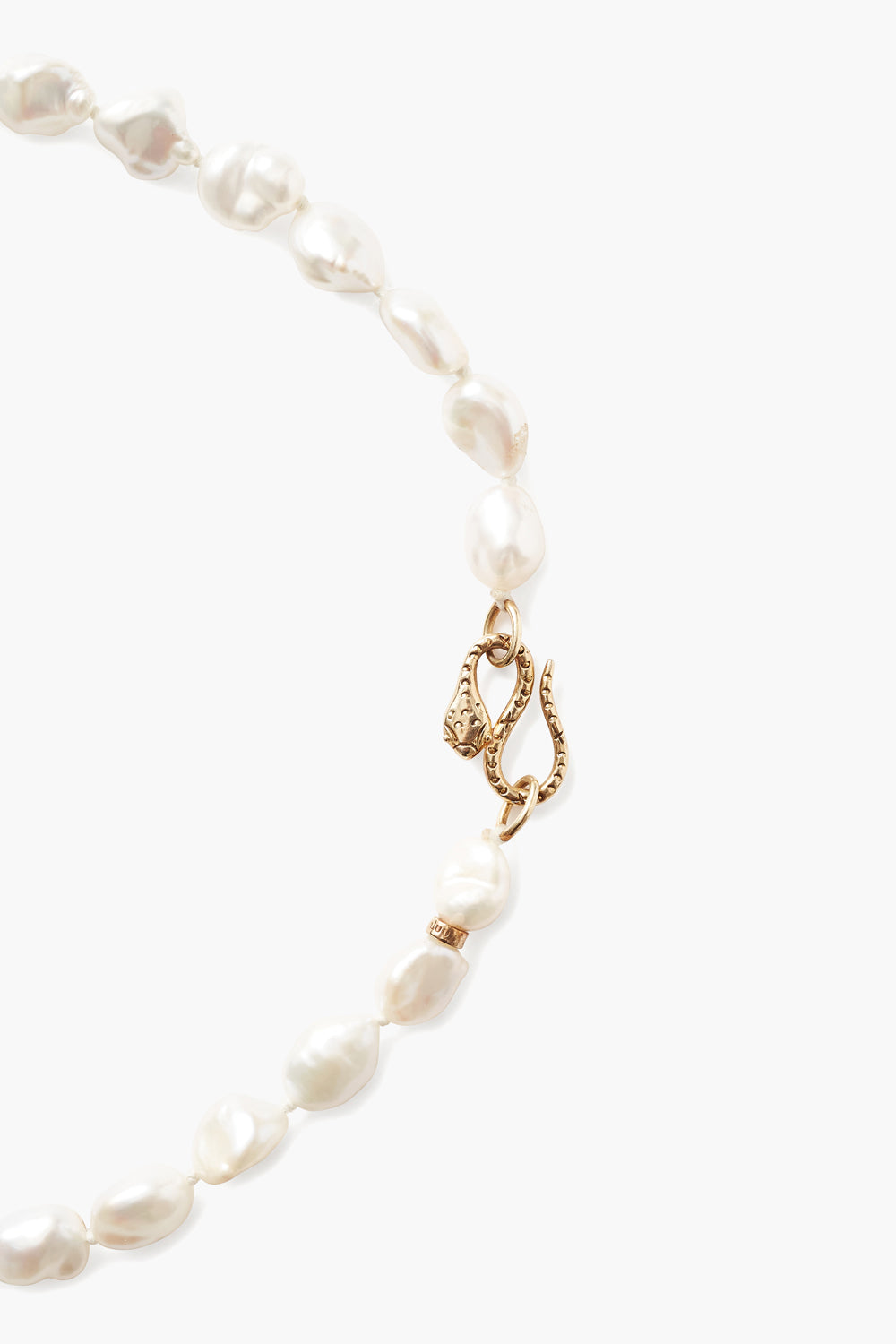 White Keshi Pearl Cobra Necklace Design