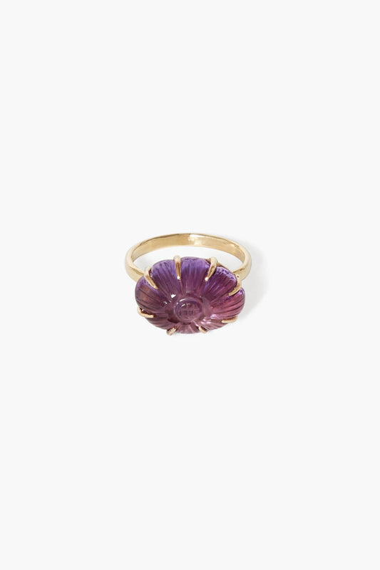 14k Amethyst Dahlia Style Ring