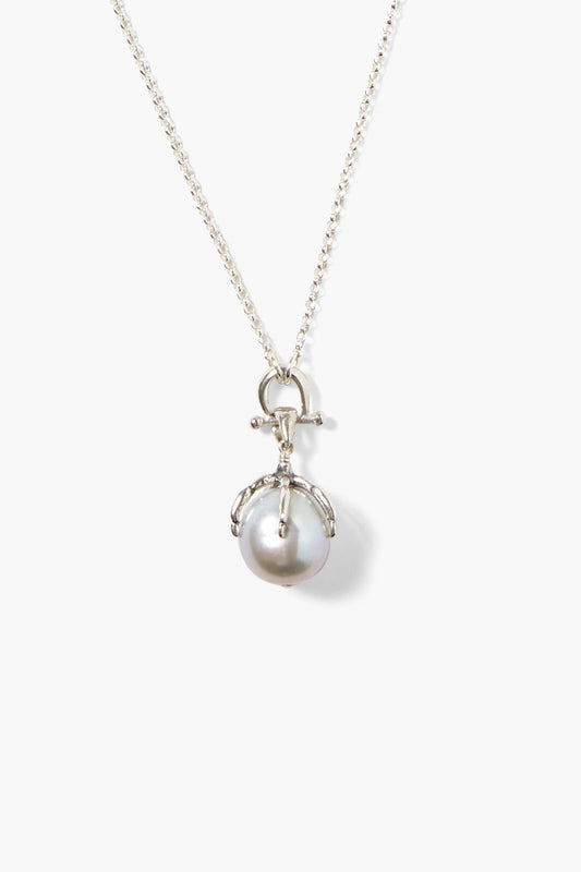 Grey Pearl Pendant Necklace for Women