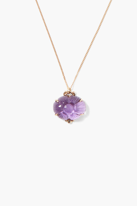 Amethyst 14k Gold Dahlia Necklace