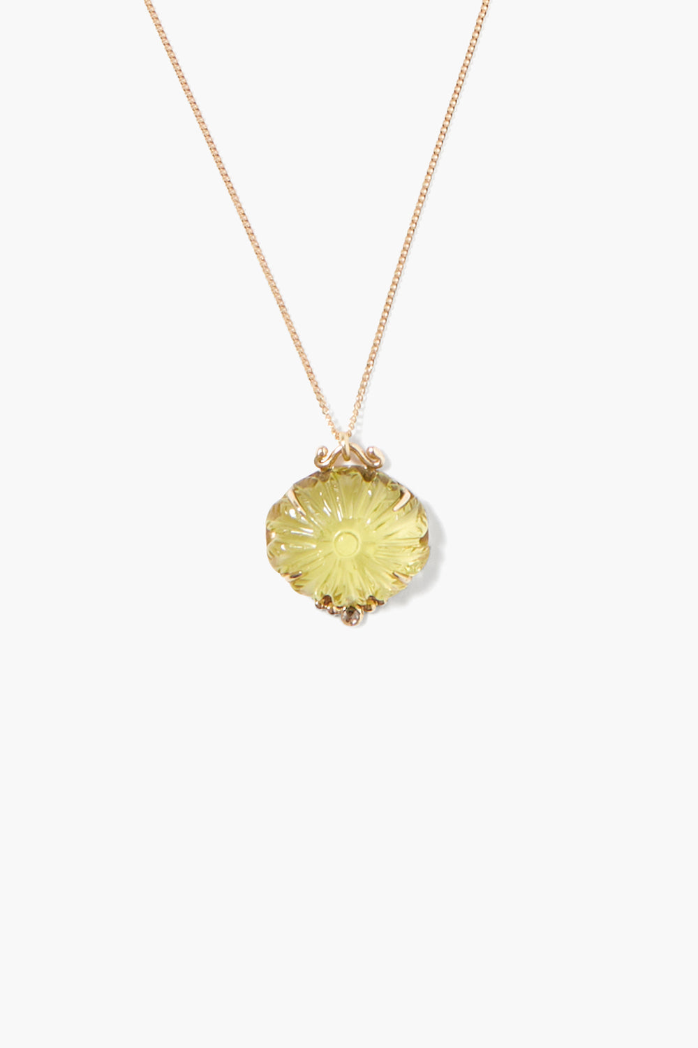 Dahlia Necklace in 14k with Lemon Topaz