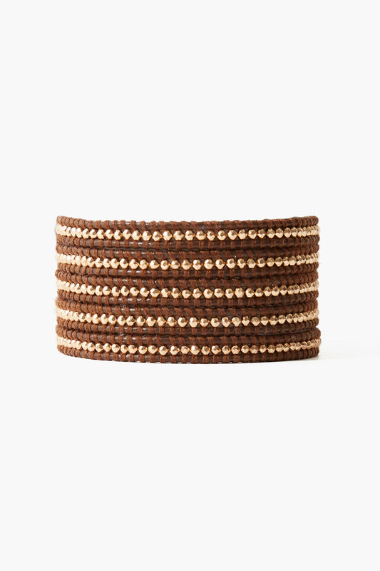 Brown Gold Hematine Wrap Bracelet for Women