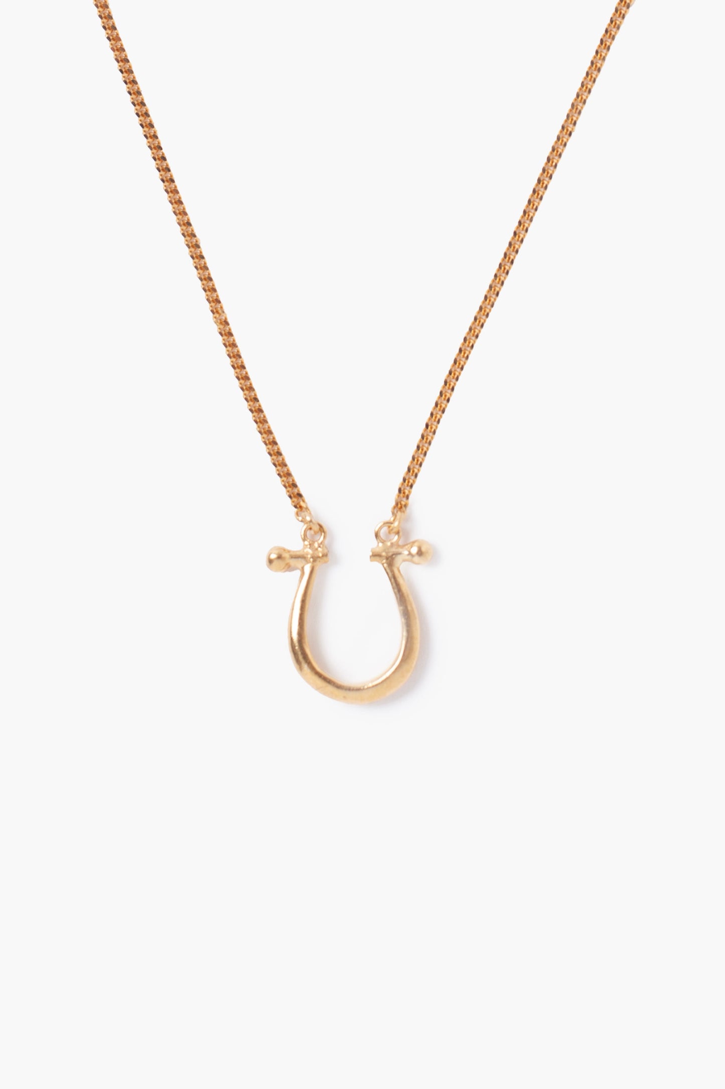 Gold Horseshoe Pendant Necklace for Women