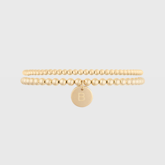 Double Stack Classic Initial Bracelet in Juno Design