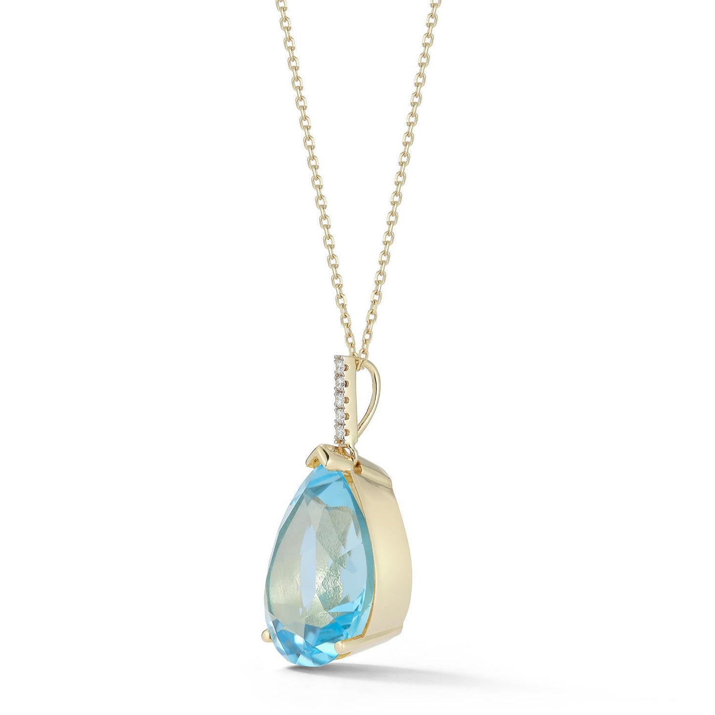 Pear Necklace with 14kt Swiss Blue Topaz