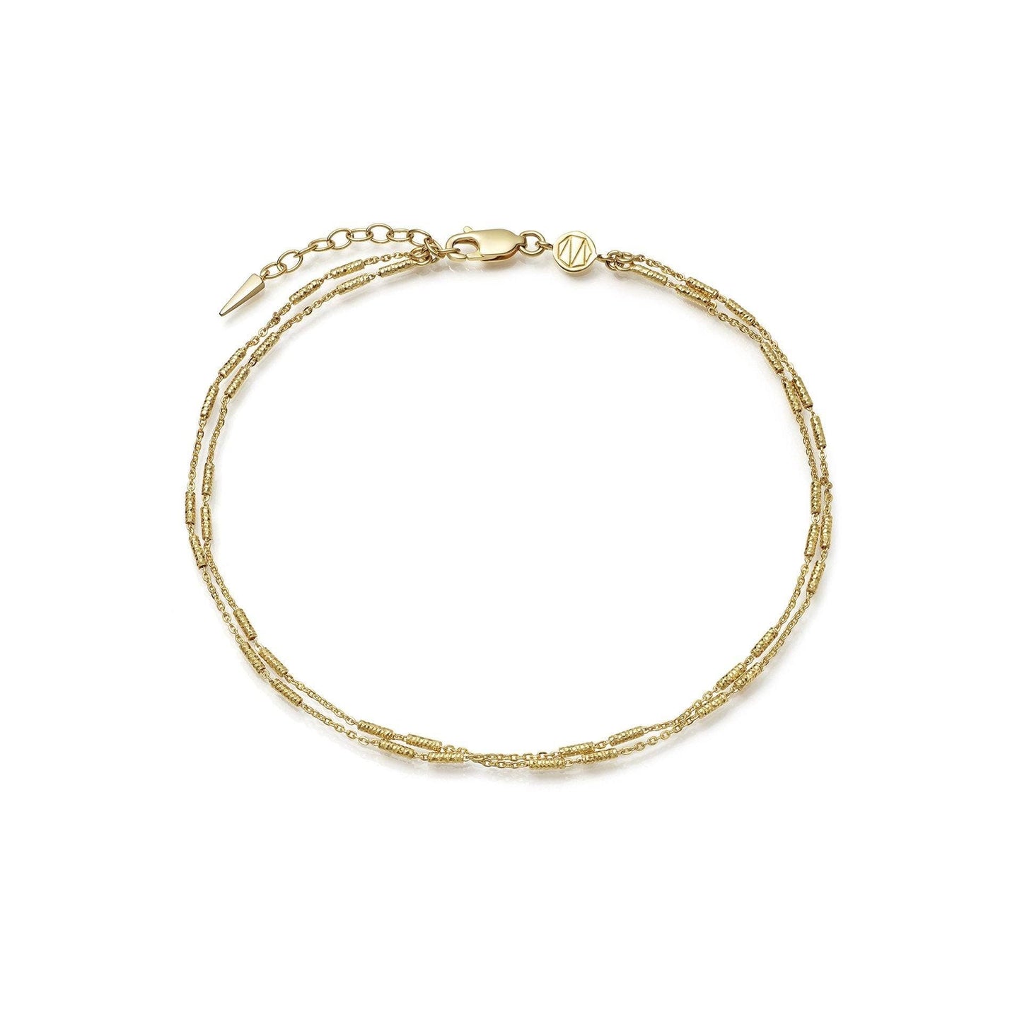 Double Chain Silver Anklet for Women