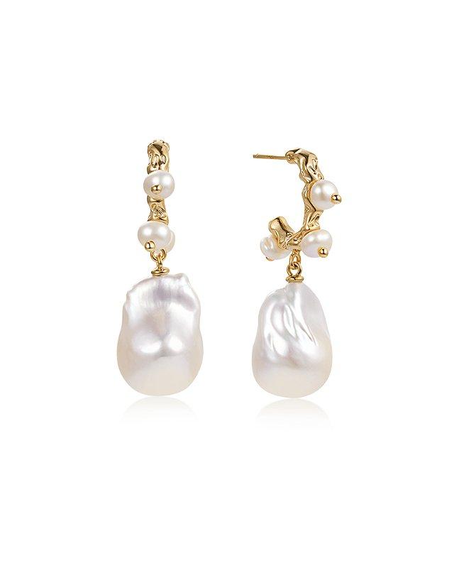 Baroque Pearl Dangle Earrings in Elegant Style