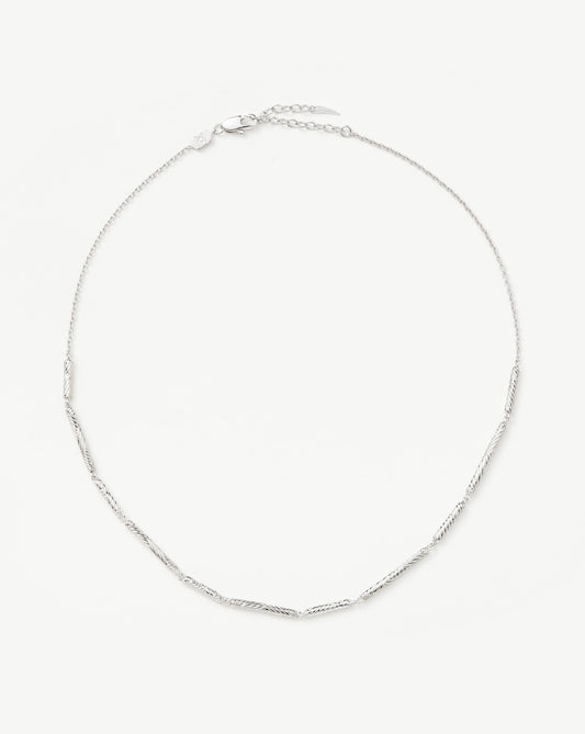 Wavy Ridge Design Chain Choker Necklace