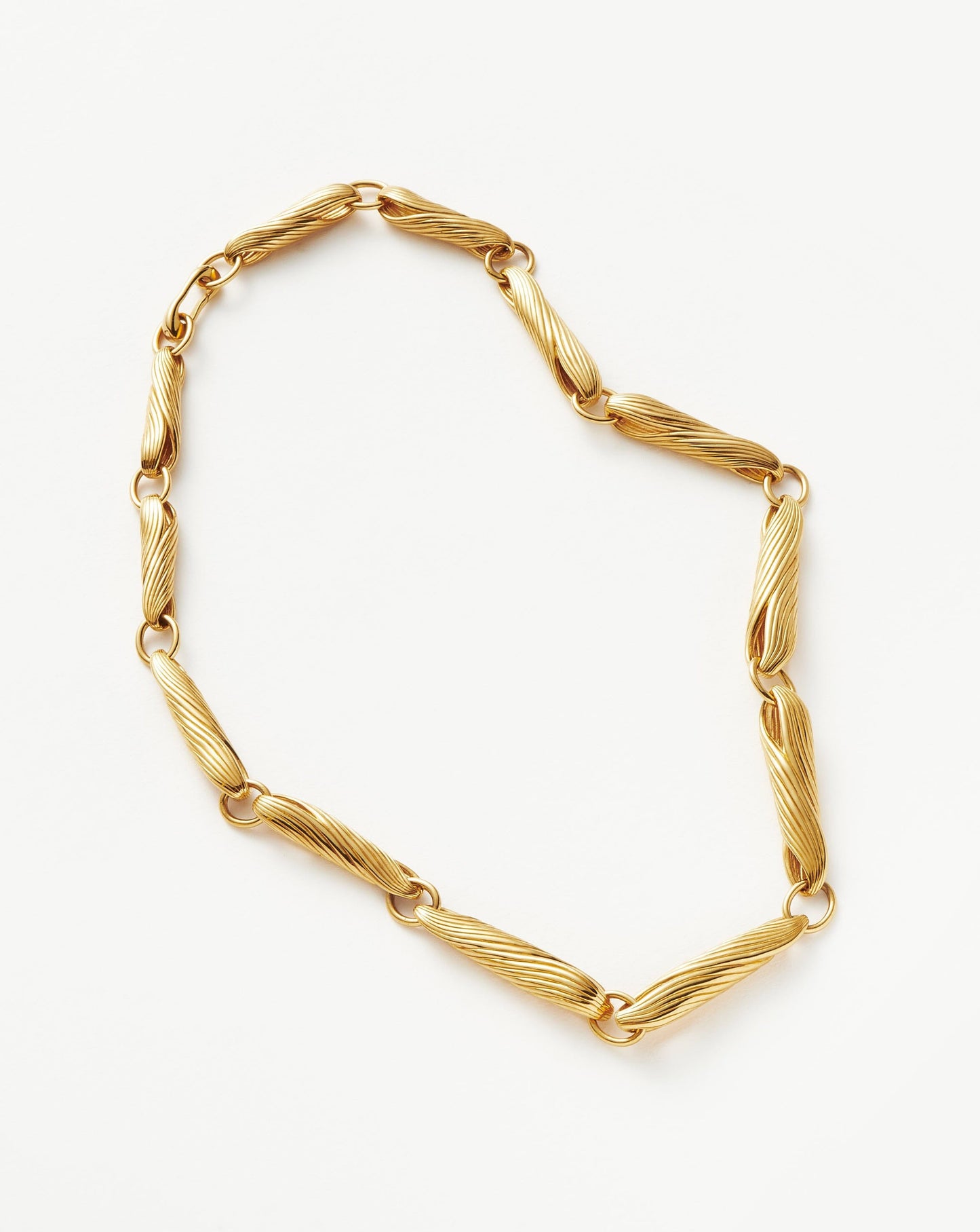 Chunky Wavy Ridge Gemelli Choker Necklace