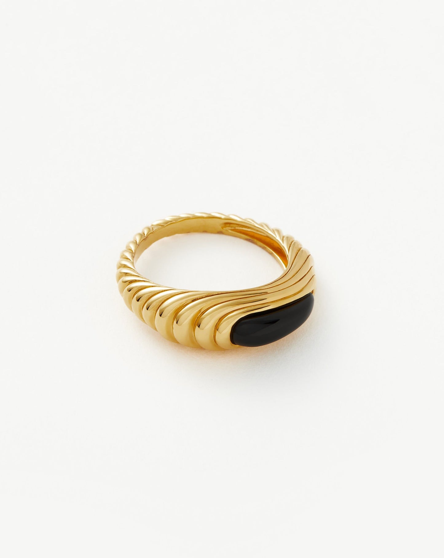 Gemstone Wavy Ridge Stacking Ring