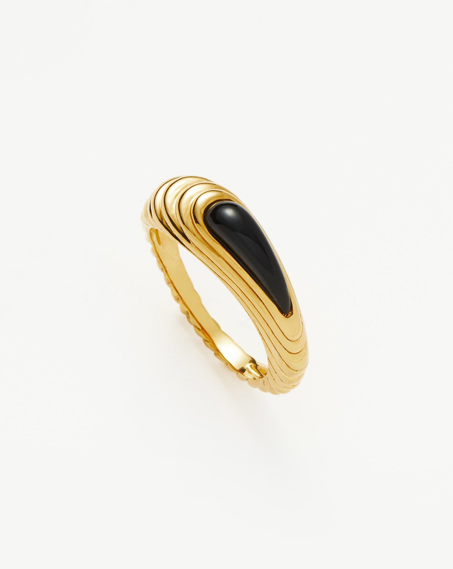 Gemstone Wavy Ridge Stacking Ring