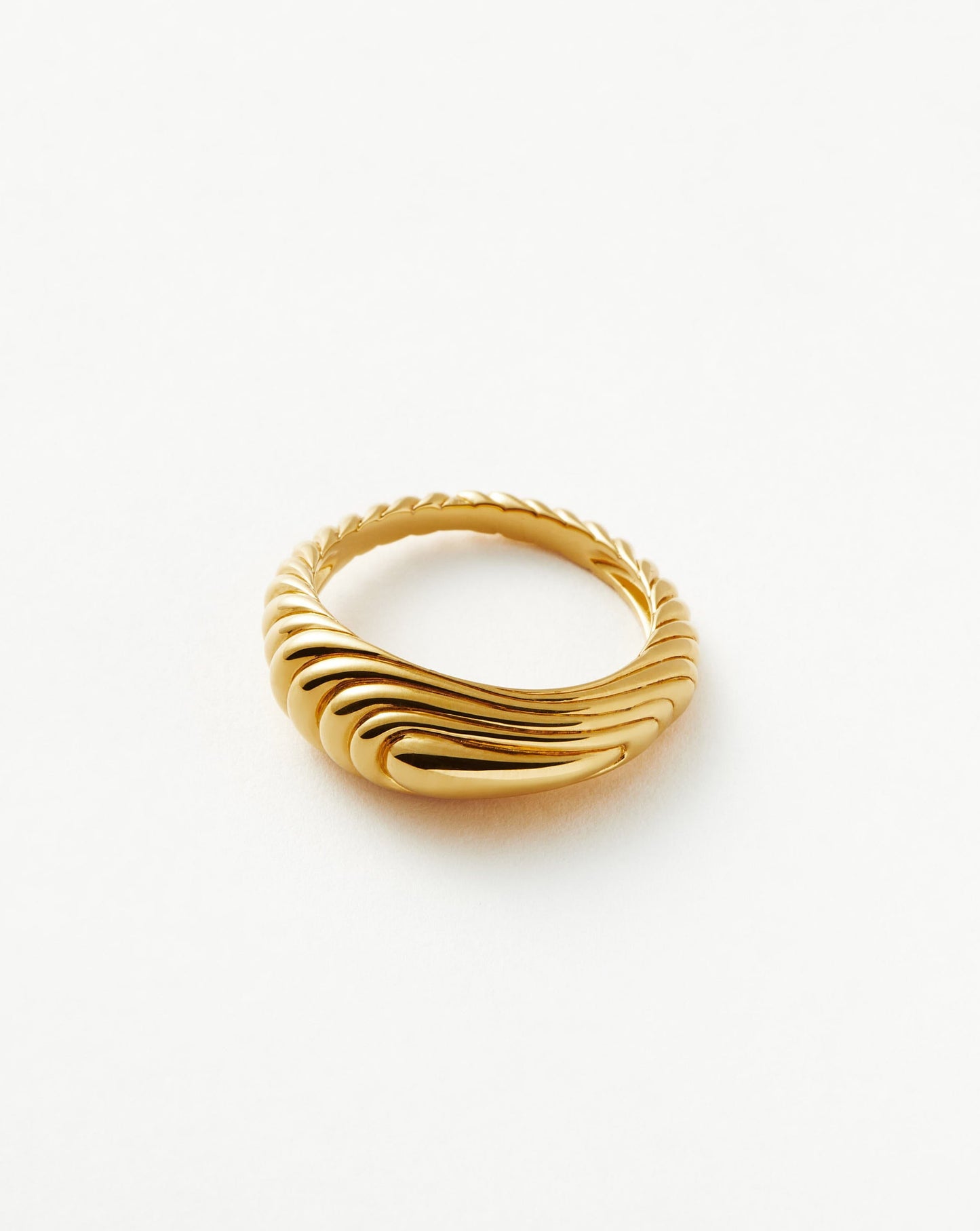 Wavy Ridge Design Silver Stacking Ring