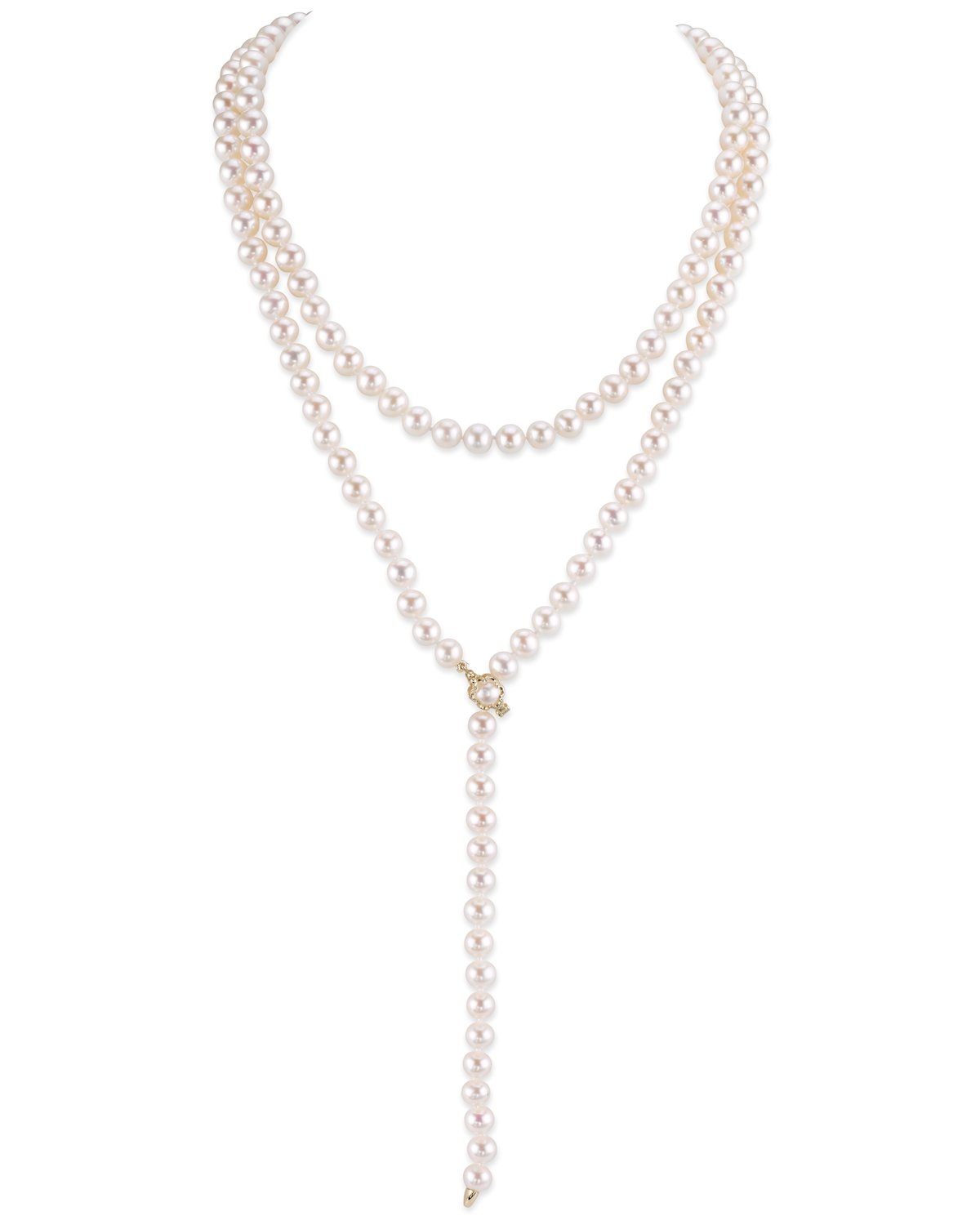 Adjustable Lariat Y-Shape Pearl Necklace 51 Inches