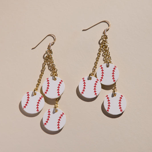 Baseball Design Earrings for Sports Fans