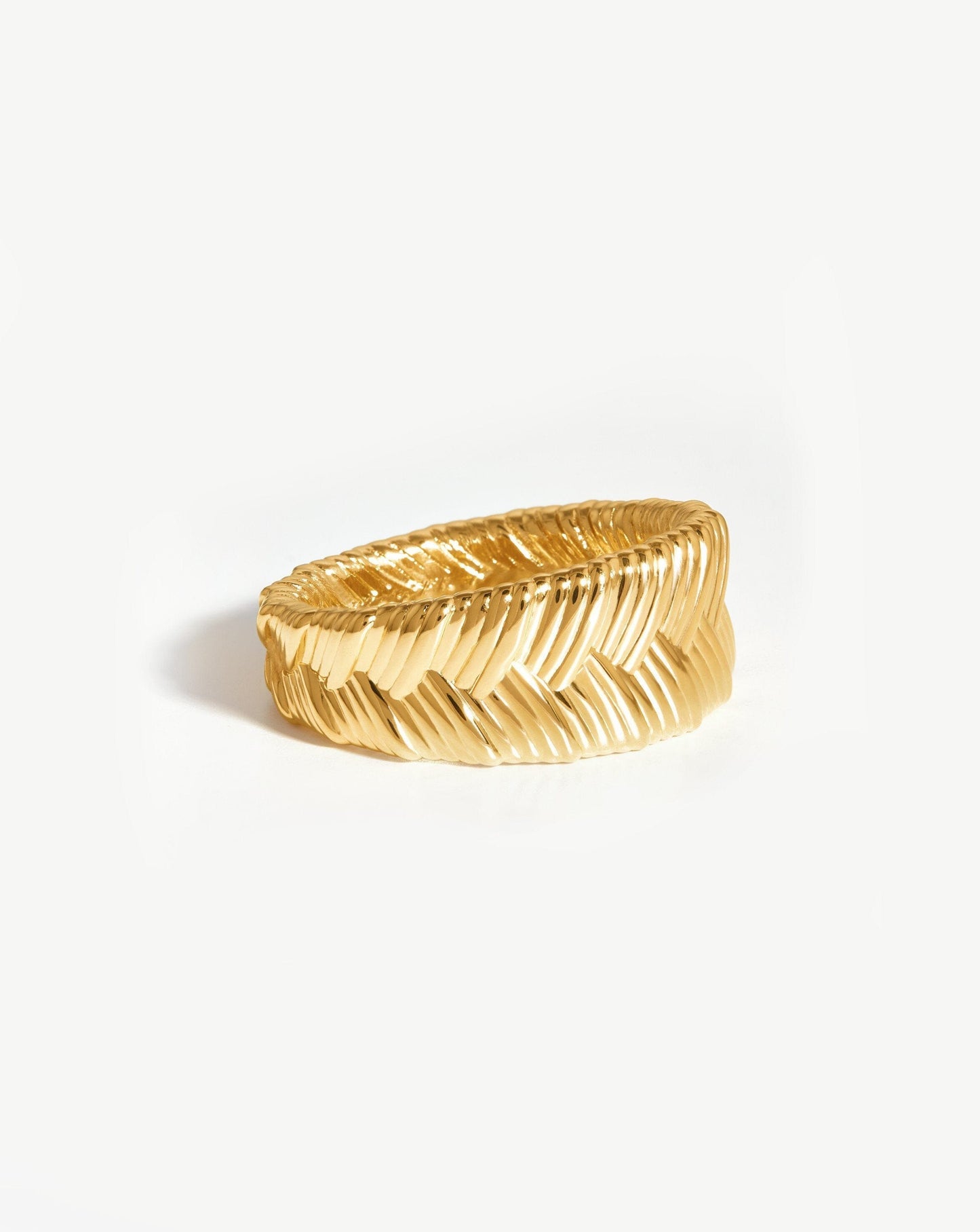 18k Gold Plated Wide Braid Ring