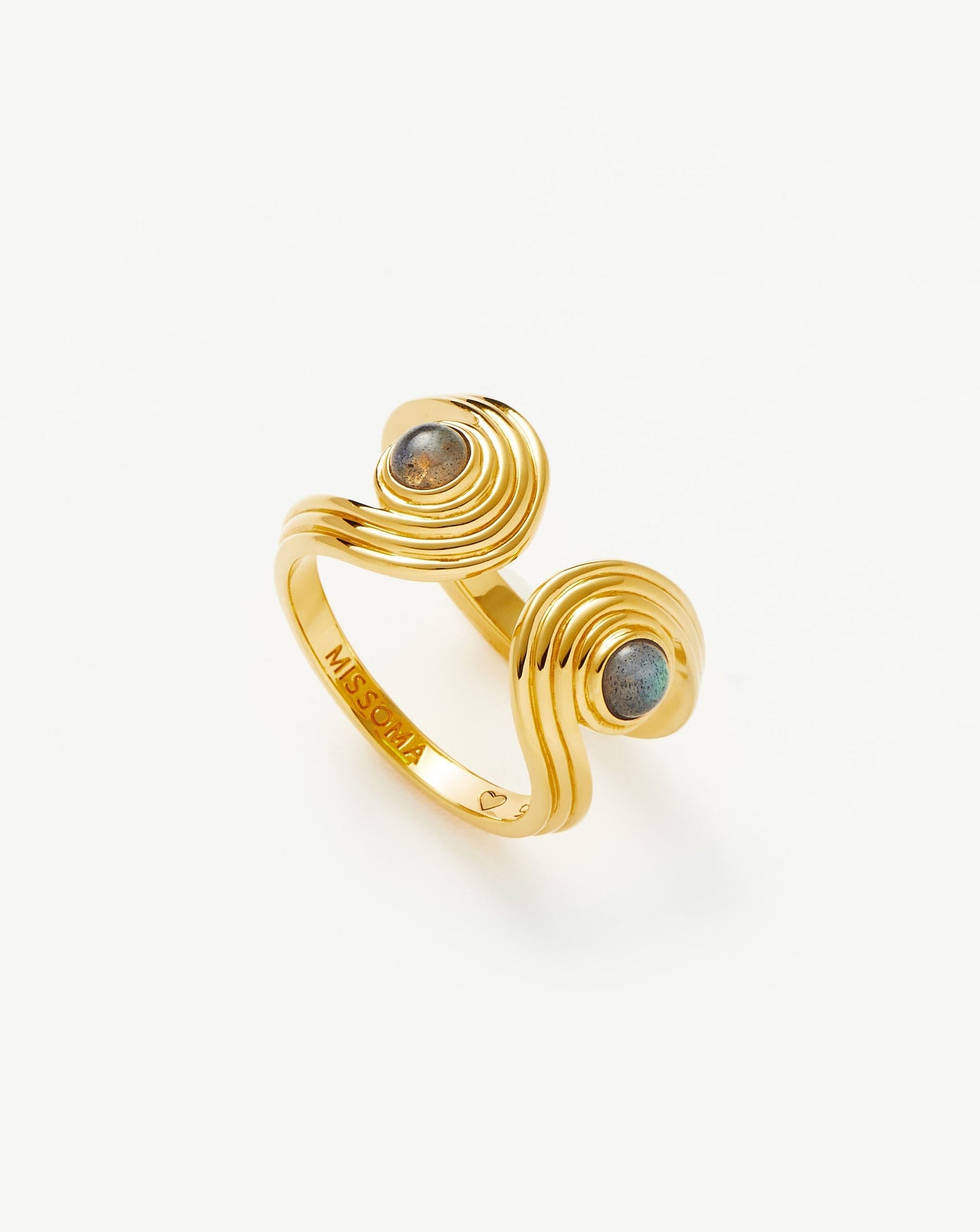 Gemstone Open Ring in 18k Gold Vermeil